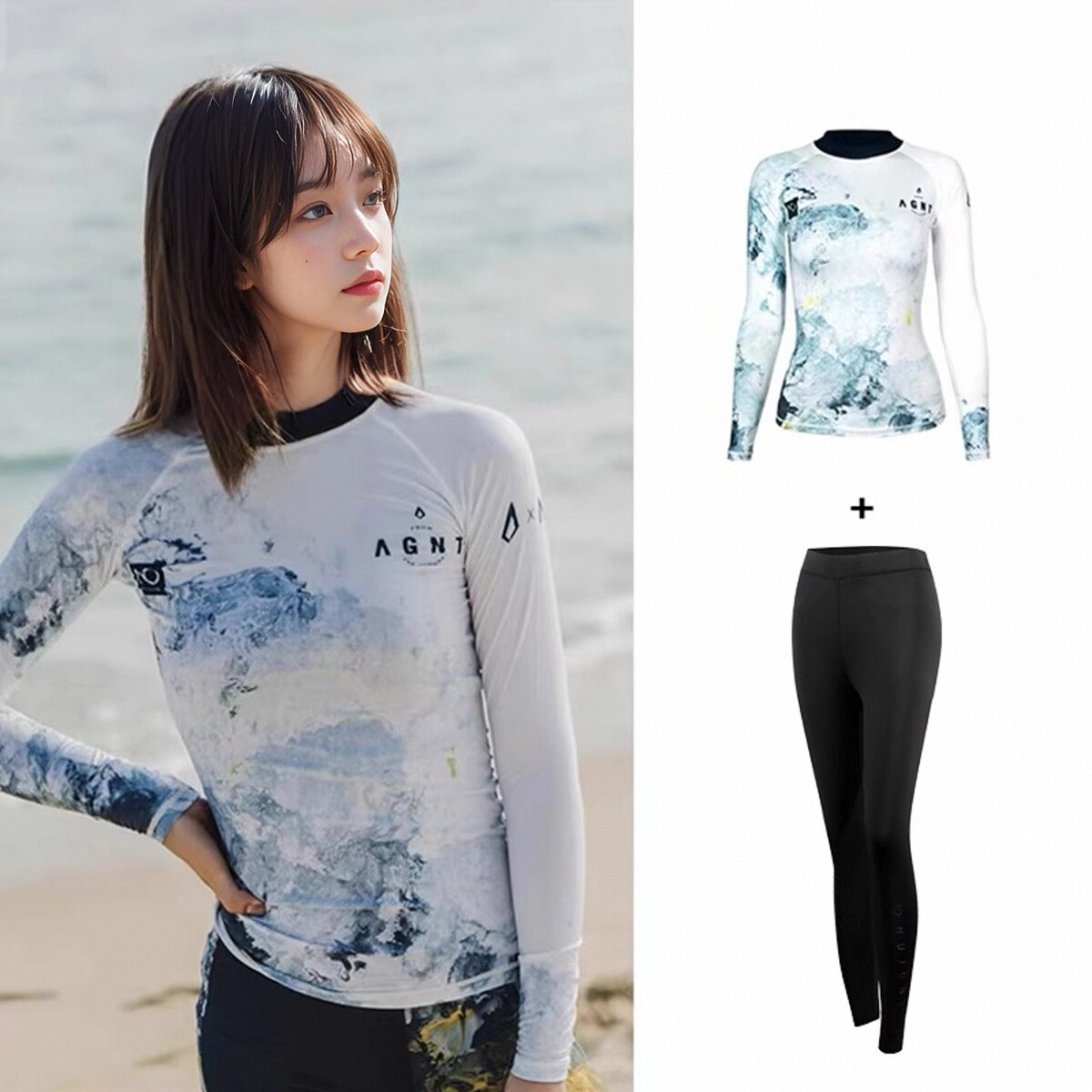 Sunset girl over black pants